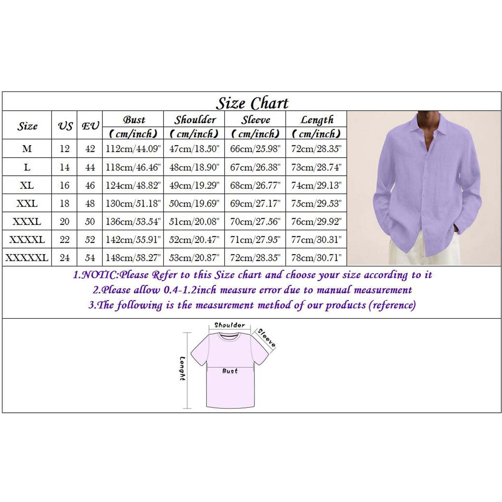 sizes of men’s dress shirts